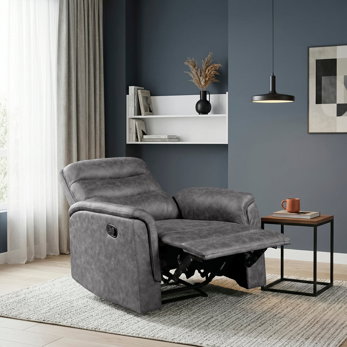 Metric Gray Reclining Chair from Homelegance - Luna Furniture