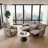 Equinox Brown Power Double Reclining Loveseat with Rounded Track Arms