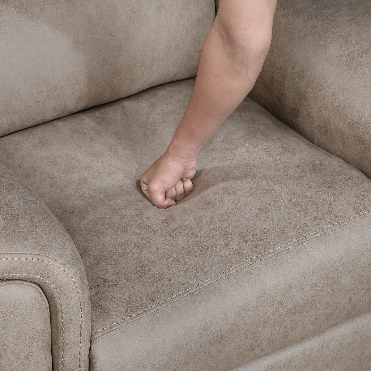 Equinox Brown Power Double Reclining Loveseat with Rounded Track Arms