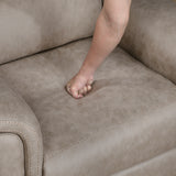 Equinox Brown Power Double Reclining Loveseat with Rounded Track Arms