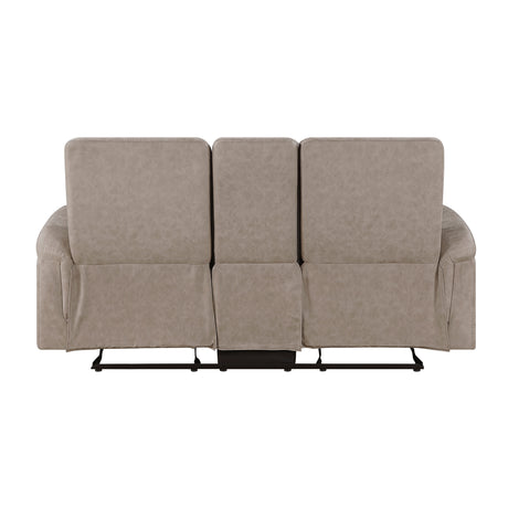 Metric Taupe Double Glider Reclining Loveseat with Center Console from Homelegance - Luna Furniture
