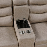 Metric Taupe Double Glider Reclining Loveseat with Center Console from Homelegance - Luna Furniture