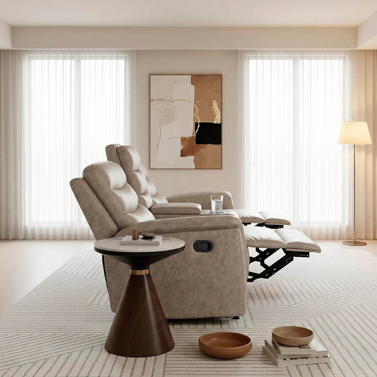 Metric Taupe Reclining Living Room Set from Homelegance - Luna Furniture