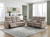 Equinox Brown Power Double Reclining Loveseat with Rounded Track Arms