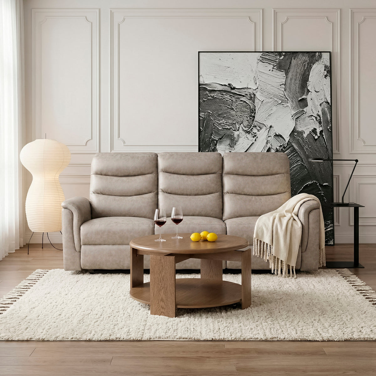 Equinox Brown Power Double Reclining Loveseat with Rounded Track Arms