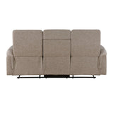 Equinox Brown Power Double Reclining Loveseat with Rounded Track Arms