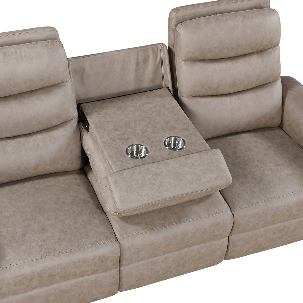 Equinox Brown Power Double Reclining Loveseat with Rounded Track Arms