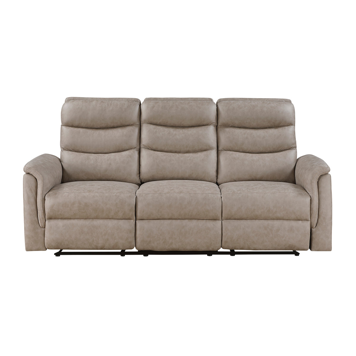 Equinox Brown Power Double Reclining Loveseat with Rounded Track Arms