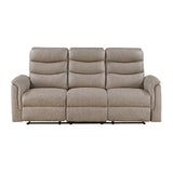 Equinox Brown Power Double Reclining Loveseat with Rounded Track Arms