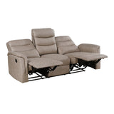 Equinox Brown Power Double Reclining Loveseat with Rounded Track Arms