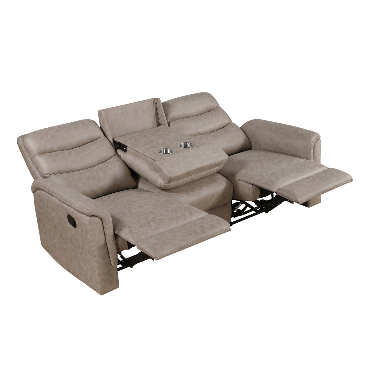 Equinox Brown Power Double Reclining Loveseat with Rounded Track Arms