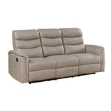 Equinox Brown Power Double Reclining Loveseat with Rounded Track Arms