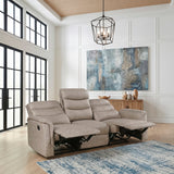 Equinox Brown Power Double Reclining Loveseat with Rounded Track Arms