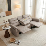Equinox Brown Power Double Reclining Loveseat with Rounded Track Arms