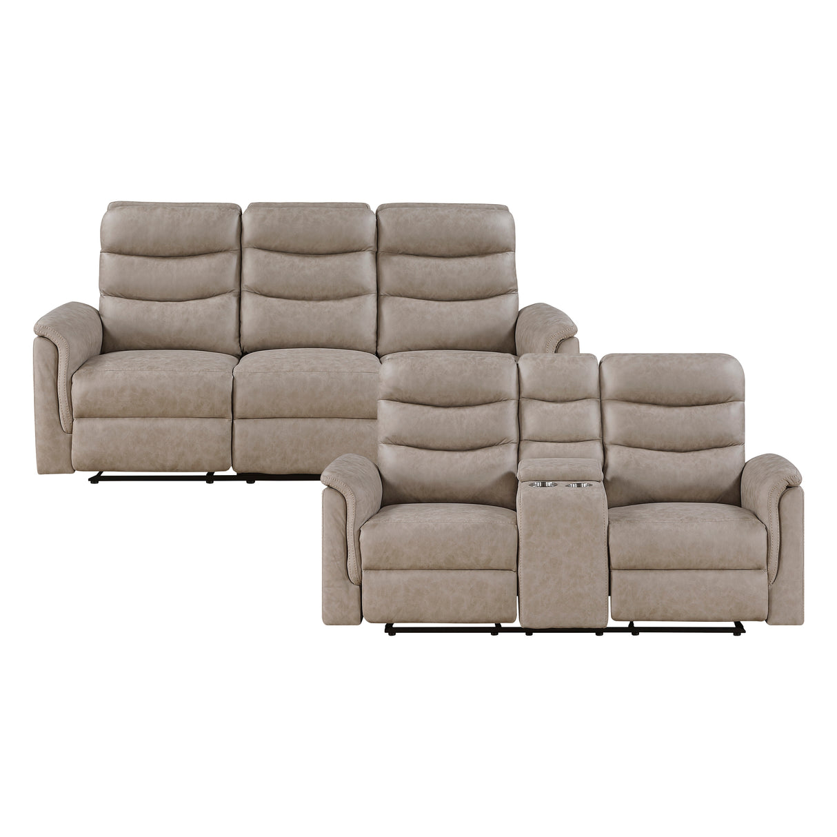 Metric Taupe 2-Piece Reclining Living Room Set from Homelegance - Luna Furniture