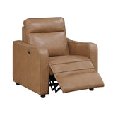 Equinox Brown Power Reclining Chair with Curved Track Arms
