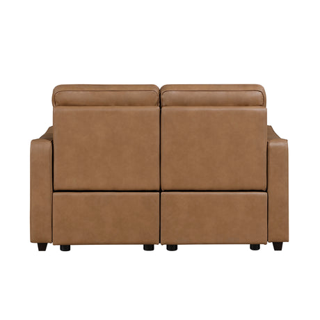 Equinox Brown Power Double Reclining Loveseat with Curved Track Arms from Homelegance - Luna Furniture