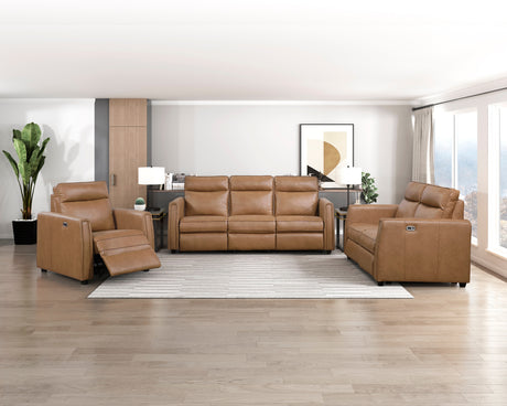 Equinox Brown Power Double Reclining Sofa with Rounded Track Arms from Homelegance - Luna Furniture