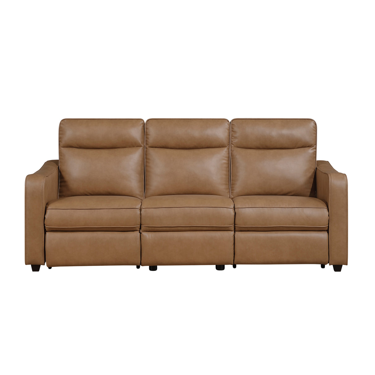 Equinox Brown Power Double Reclining Sofa with Curved Track Arms