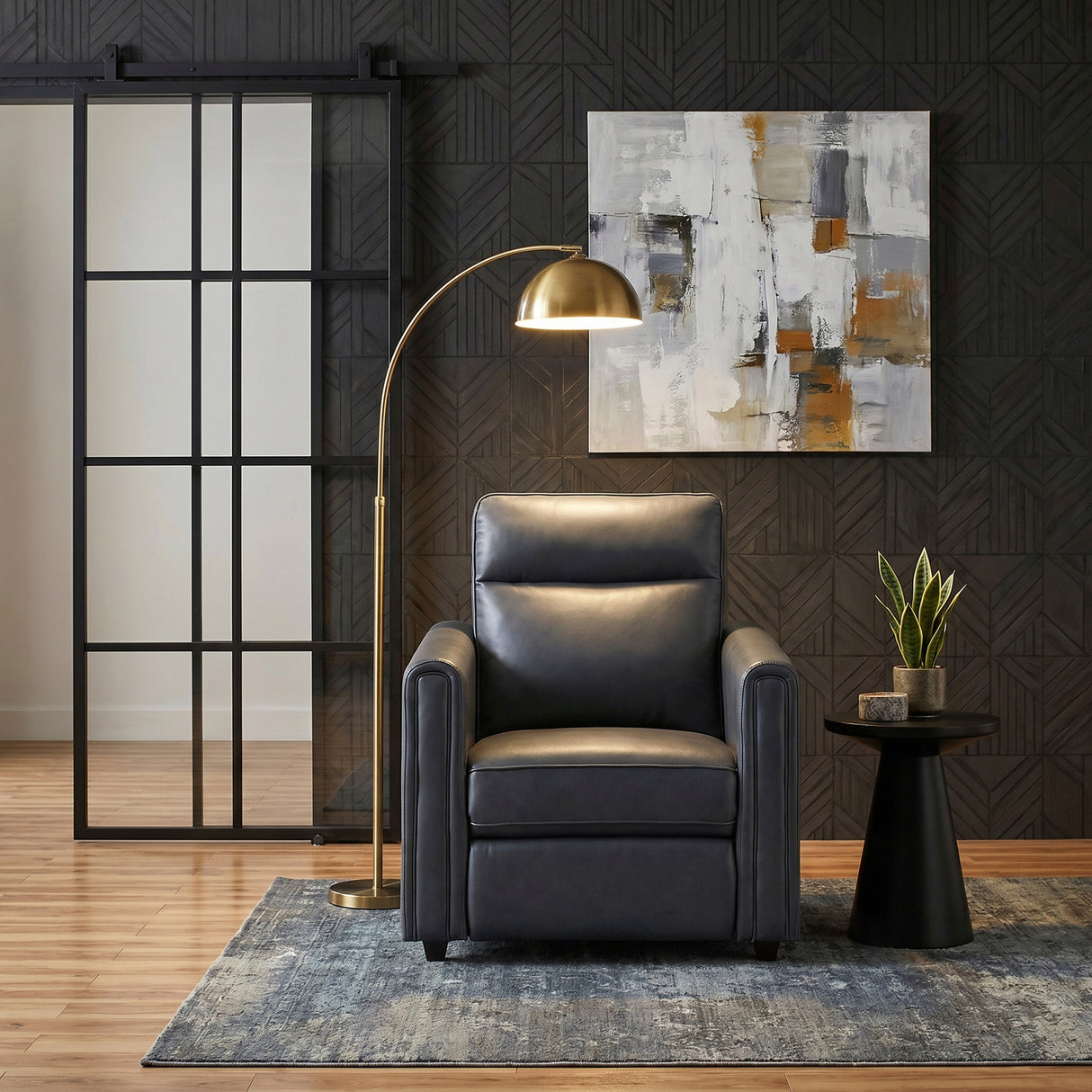 8368NVY-A1PW Power Reclining Chair with Rounded Track Arms from Homelegance - Luna Furniture