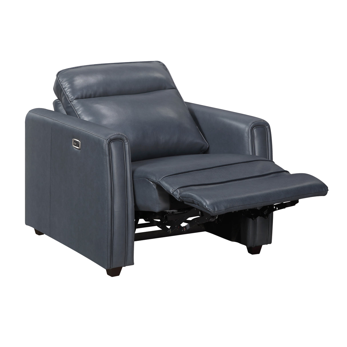 Equinox Navy Power Reclining Chair with Curved Track Arms