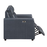 8368NVY-A2PW Power Reclining Chair with Curved Track Arms from Homelegance - Luna Furniture