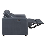8368NVY-A1PW Power Reclining Chair with Rounded Track Arms from Homelegance - Luna Furniture