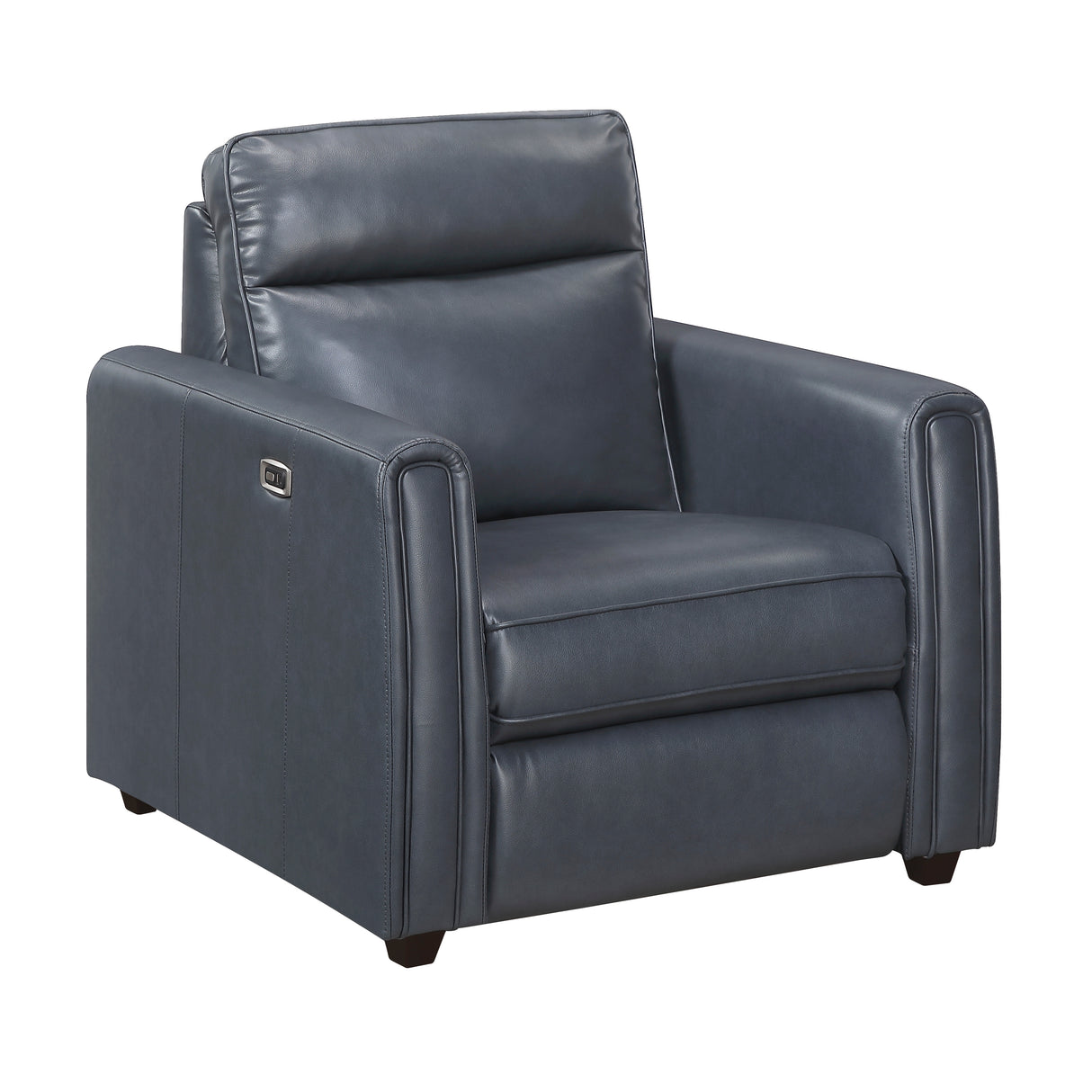 Equinox Navy Power Reclining Chair with Rounded Track Arms