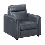Equinox Navy Power Reclining Chair with Rounded Track Arms