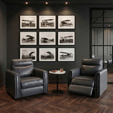 8368NVY-A1PW Power Reclining Chair with Rounded Track Arms from Homelegance - Luna Furniture