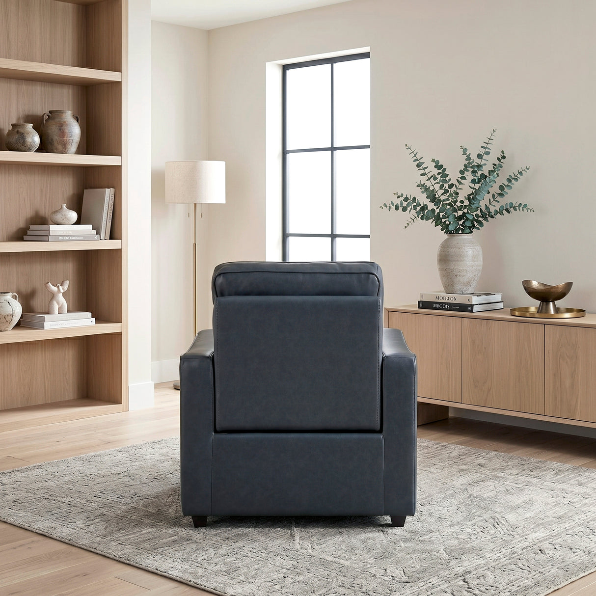 8368NVY-A2PW Power Reclining Chair with Curved Track Arms from Homelegance - Luna Furniture
