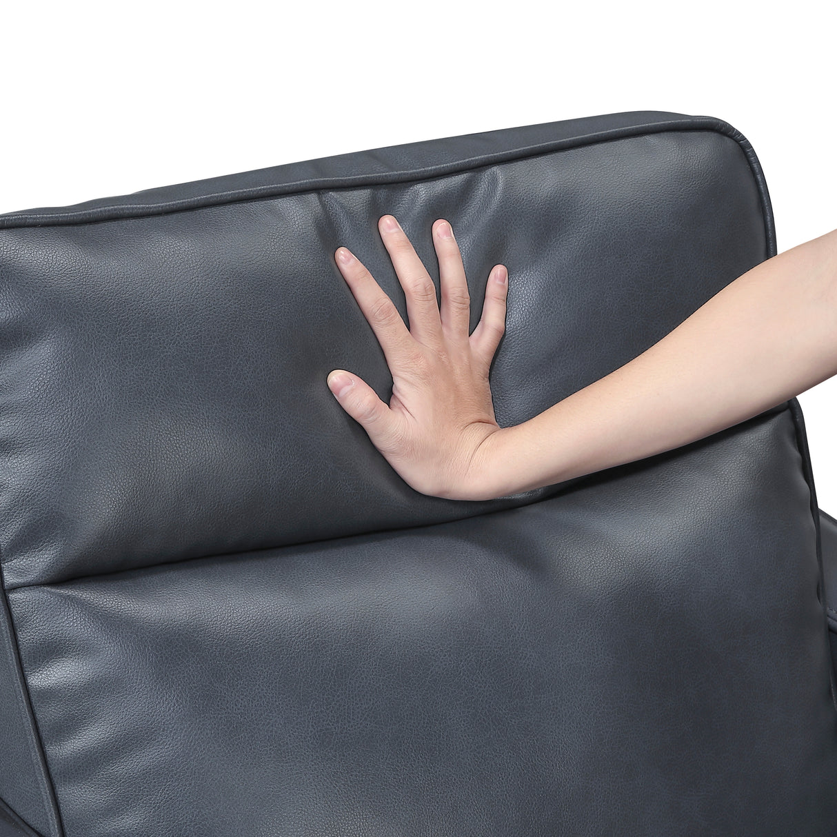 Equinox Navy Power Double Reclining Sofa with Curved Track Arms