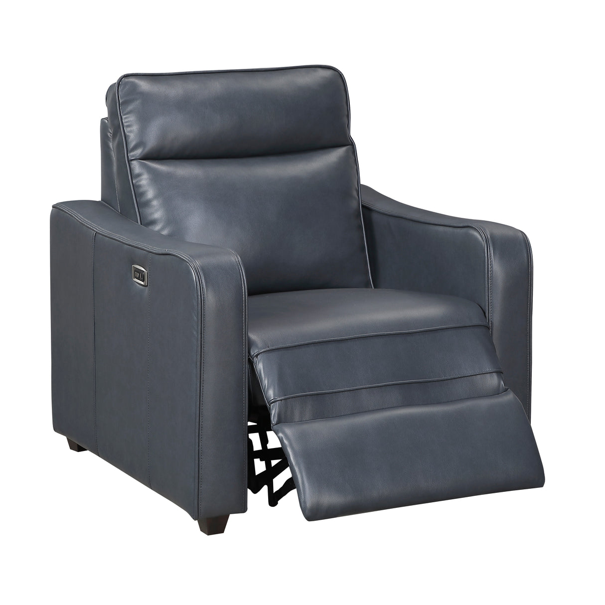 Equinox Navy Power Reclining Chair with Curved Track Arms