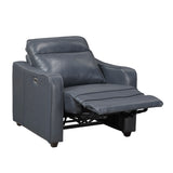 Equinox Navy Power Reclining Chair with Curved Track Arms