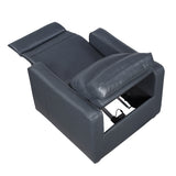 Equinox Navy Power Reclining Chair with Curved Track Arms