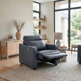 8368NVY-A2PW Power Reclining Chair with Curved Track Arms from Homelegance - Luna Furniture