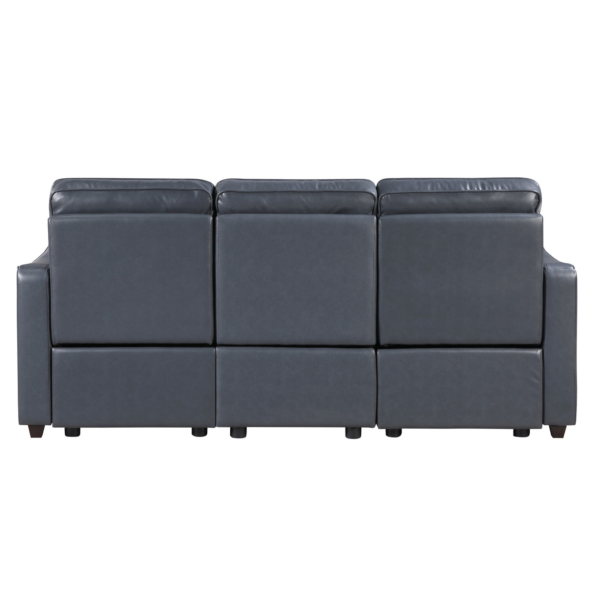Equinox Navy Power Double Reclining Sofa with Curved Track Arms