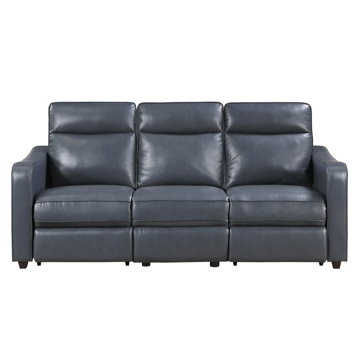 Equinox Navy Power Double Reclining Sofa with Curved Track Arms
