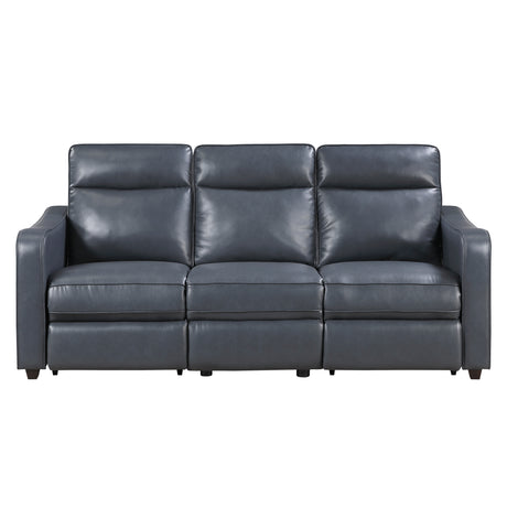 Equinox Navy Power Double Reclining Sofa with Curved Track Arms from Homelegance - Luna Furniture