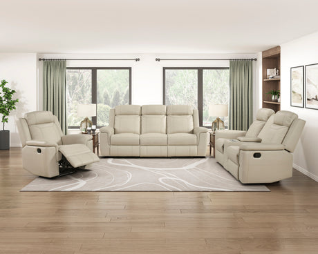 Nest Beige 3-Piece Reclining Living Room Set from Homelegance - Luna Furniture