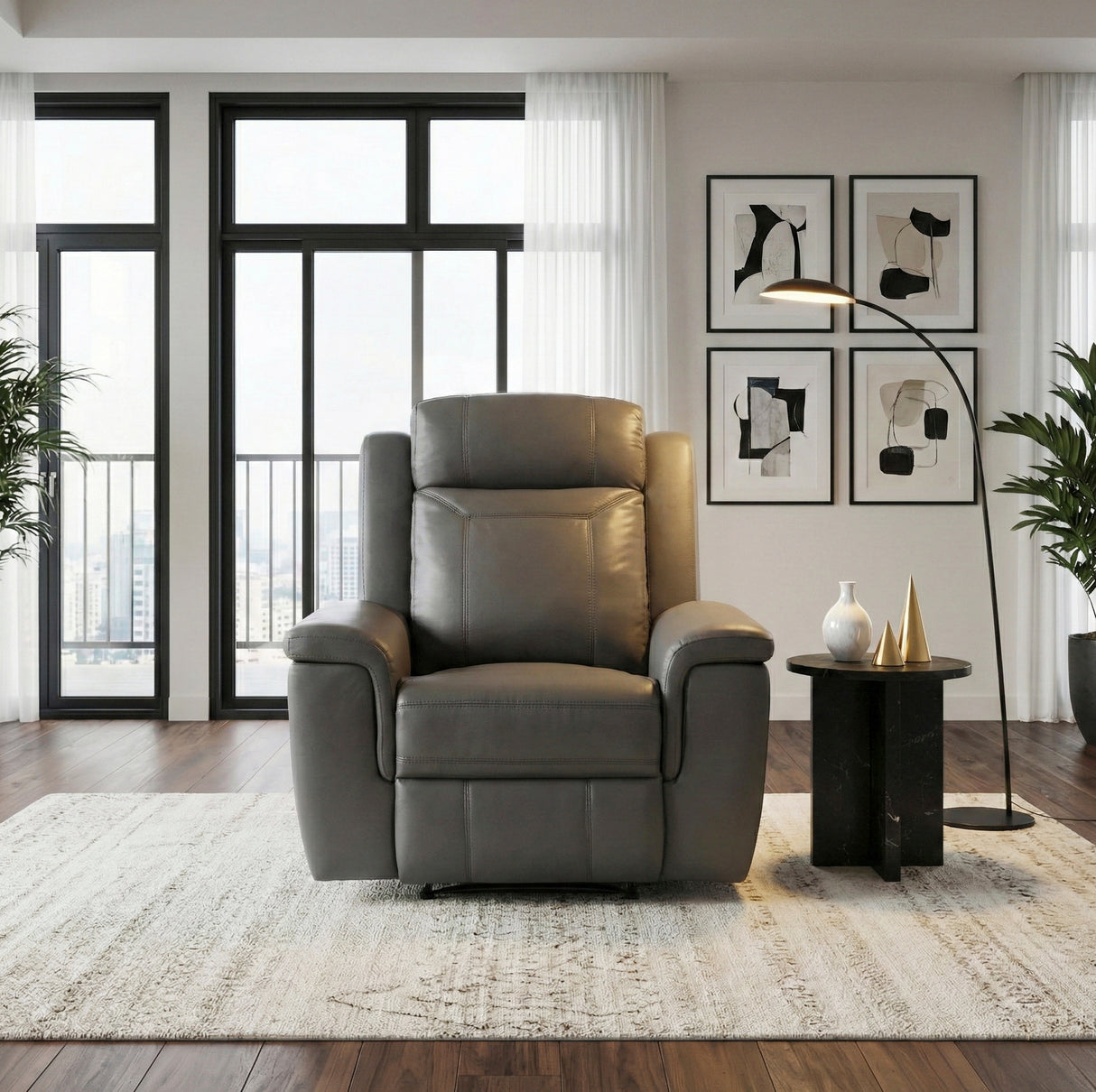 Nest Dark Gray Reclining Chair from Homelegance - Luna Furniture