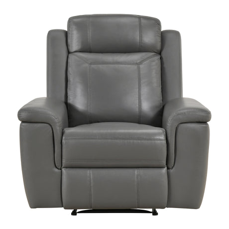 Nest Dark Gray Double Reclining Loveseat with Center Console and Receptacles from Homelegance - Luna Furniture