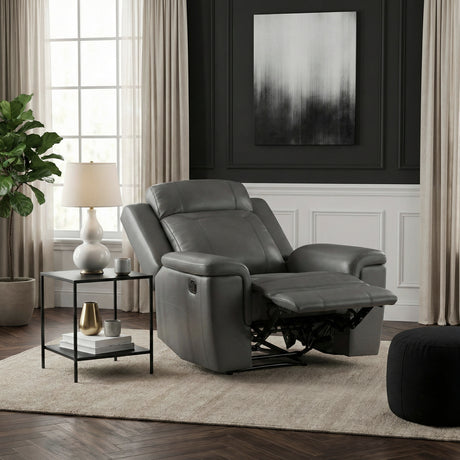 Nest Dark Gray Double Reclining Loveseat with Center Console and Receptacles from Homelegance - Luna Furniture