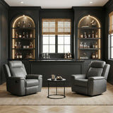 Nest Dark Gray Double Reclining Loveseat with Center Console and Receptacles from Homelegance - Luna Furniture