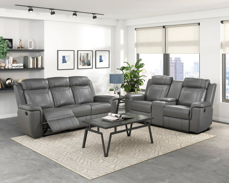Nest Dark Gray Double Reclining Sofa from Homelegance - Luna Furniture