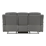 Nest Dark Gray Double Reclining Loveseat with Center Console and Receptacles from Homelegance - Luna Furniture