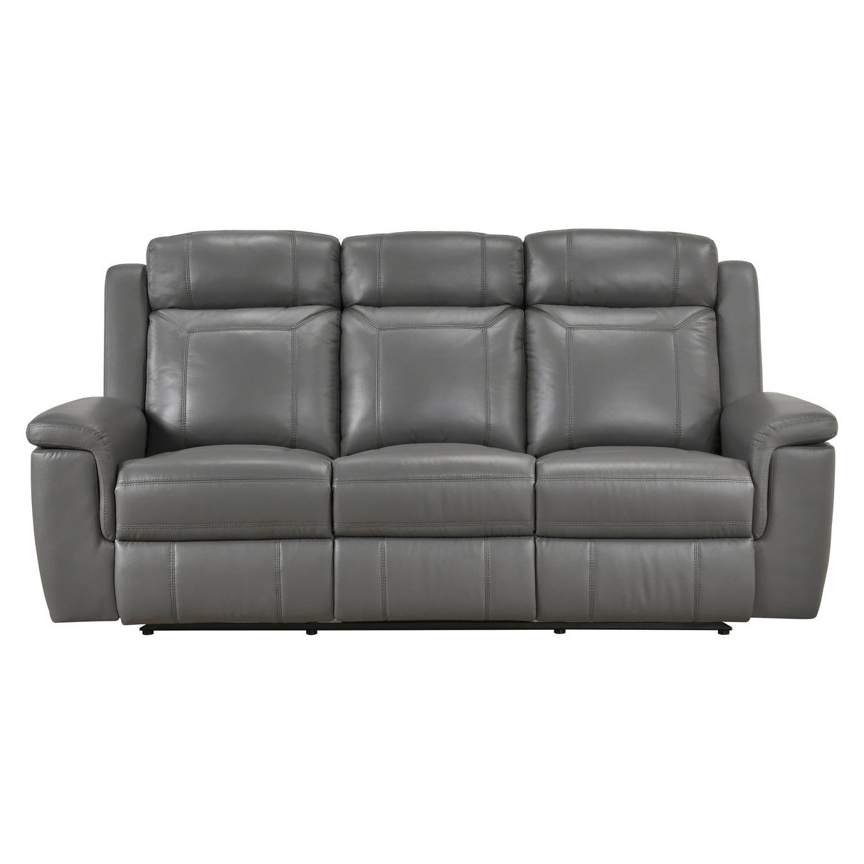 Nest Dark Gray Double Reclining Loveseat with Center Console and Receptacles from Homelegance - Luna Furniture