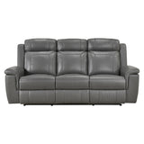 Nest Dark Gray Double Reclining Loveseat with Center Console and Receptacles from Homelegance - Luna Furniture