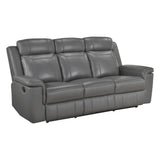 Nest Dark Gray Double Reclining Loveseat with Center Console and Receptacles from Homelegance - Luna Furniture