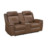 Nest Camel Double Reclining Loveseat with Center Console and Receptacles from Homelegance - Luna Furniture